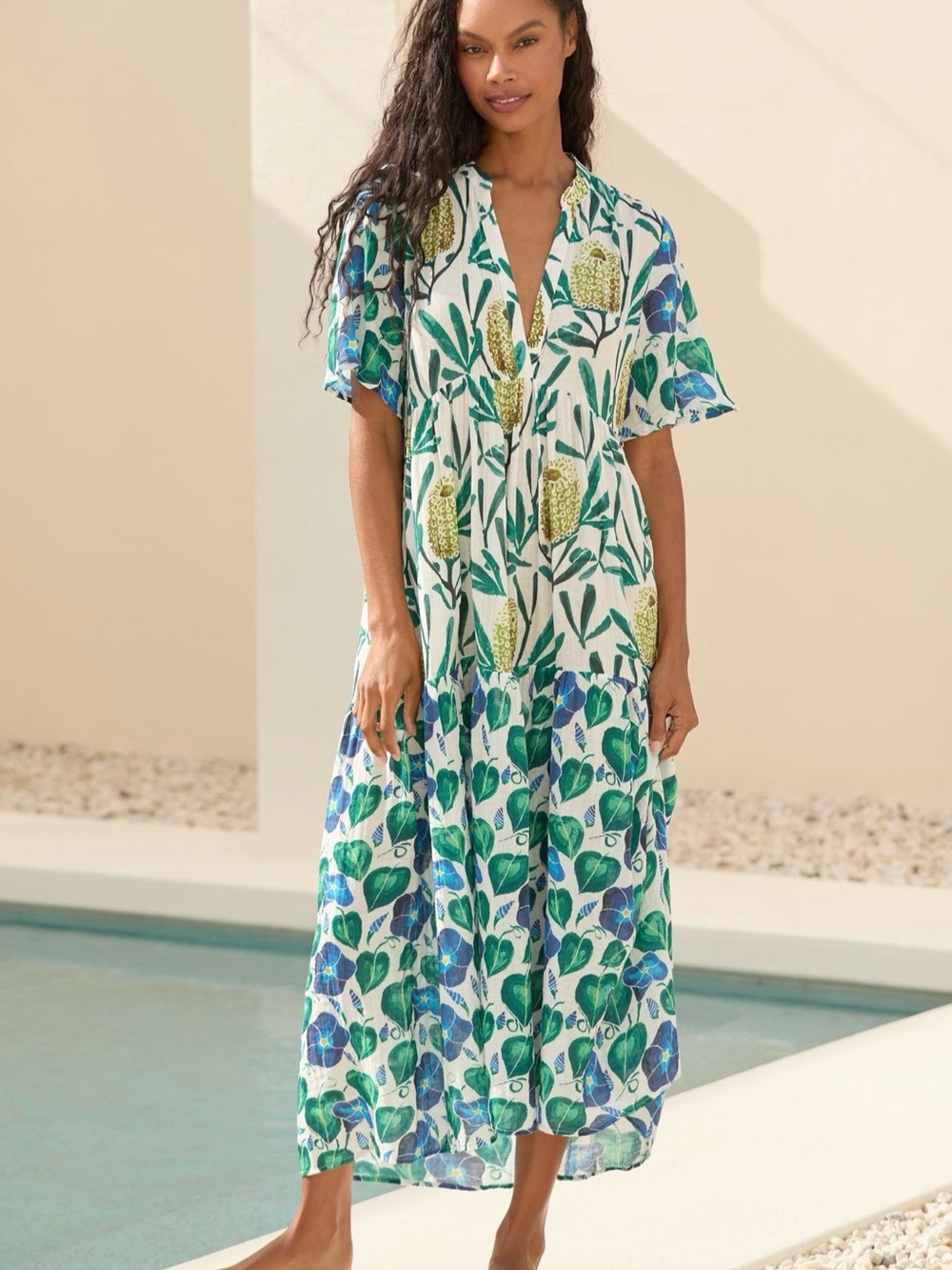 Anthropologie Celandine Kallie Cotton Gauze Midi Dress by Harlinah Teoh
